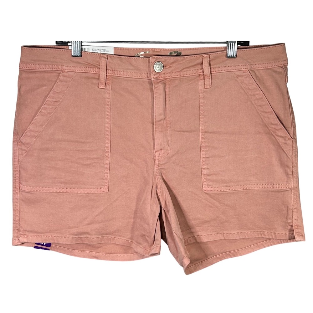 Seven7 Jeans Women Utility Short Pink Mellow Rose Cotton‎ Spandex Blend Size 16